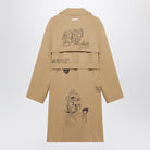 CML 1989 STUDIO  EMBROIDERED TRENCH SCRIBBLE