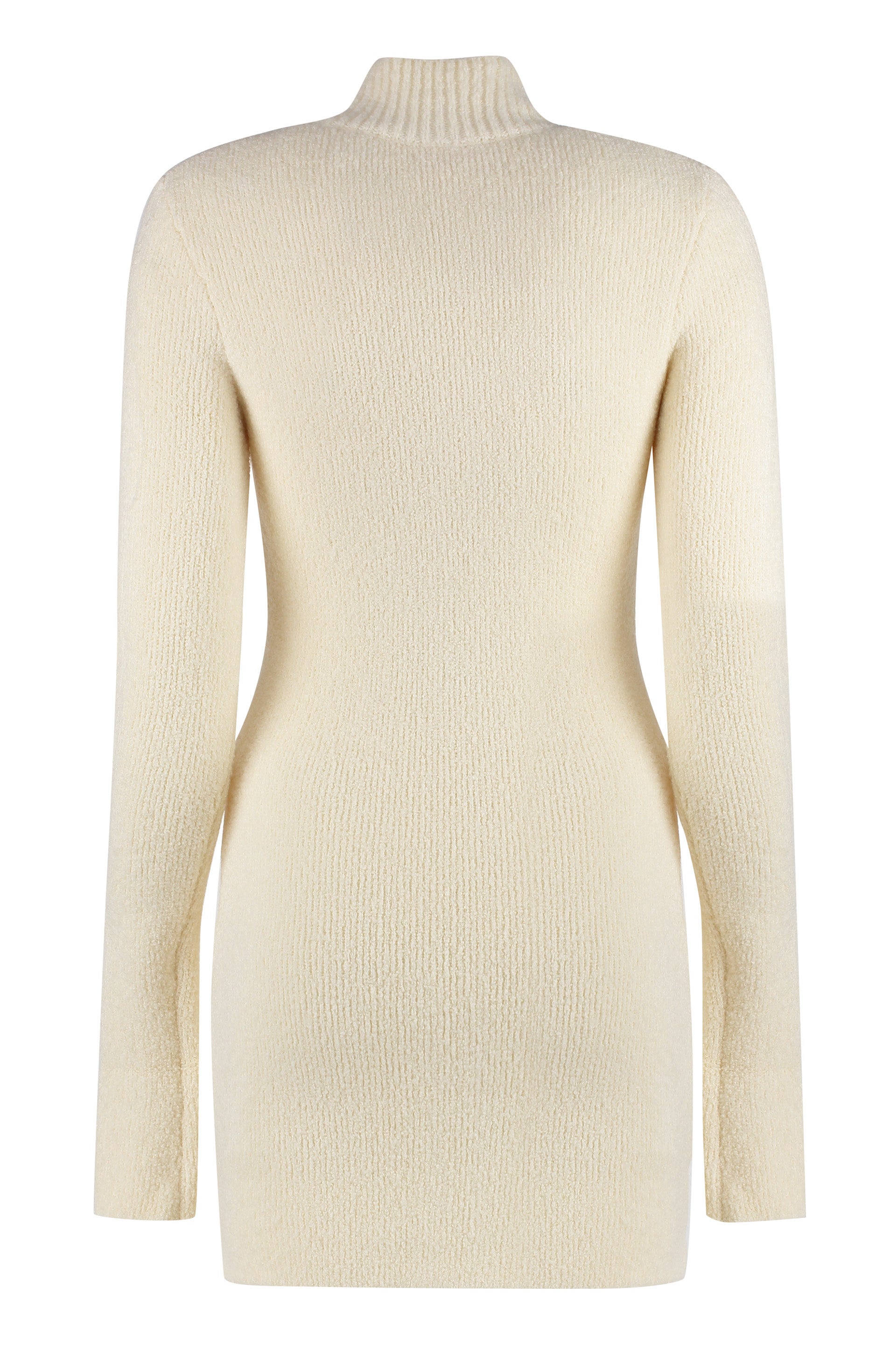 0100 OFF-WHITE BOUCLÉ KNIT DRESS