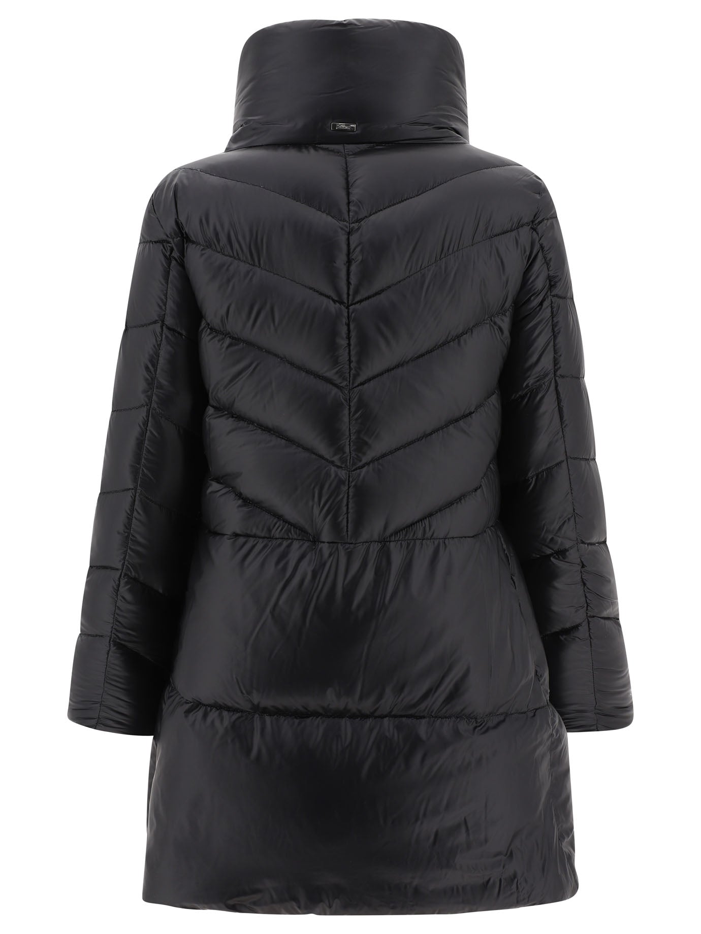 Black HERNO "CHEVRON" DOWN COAT