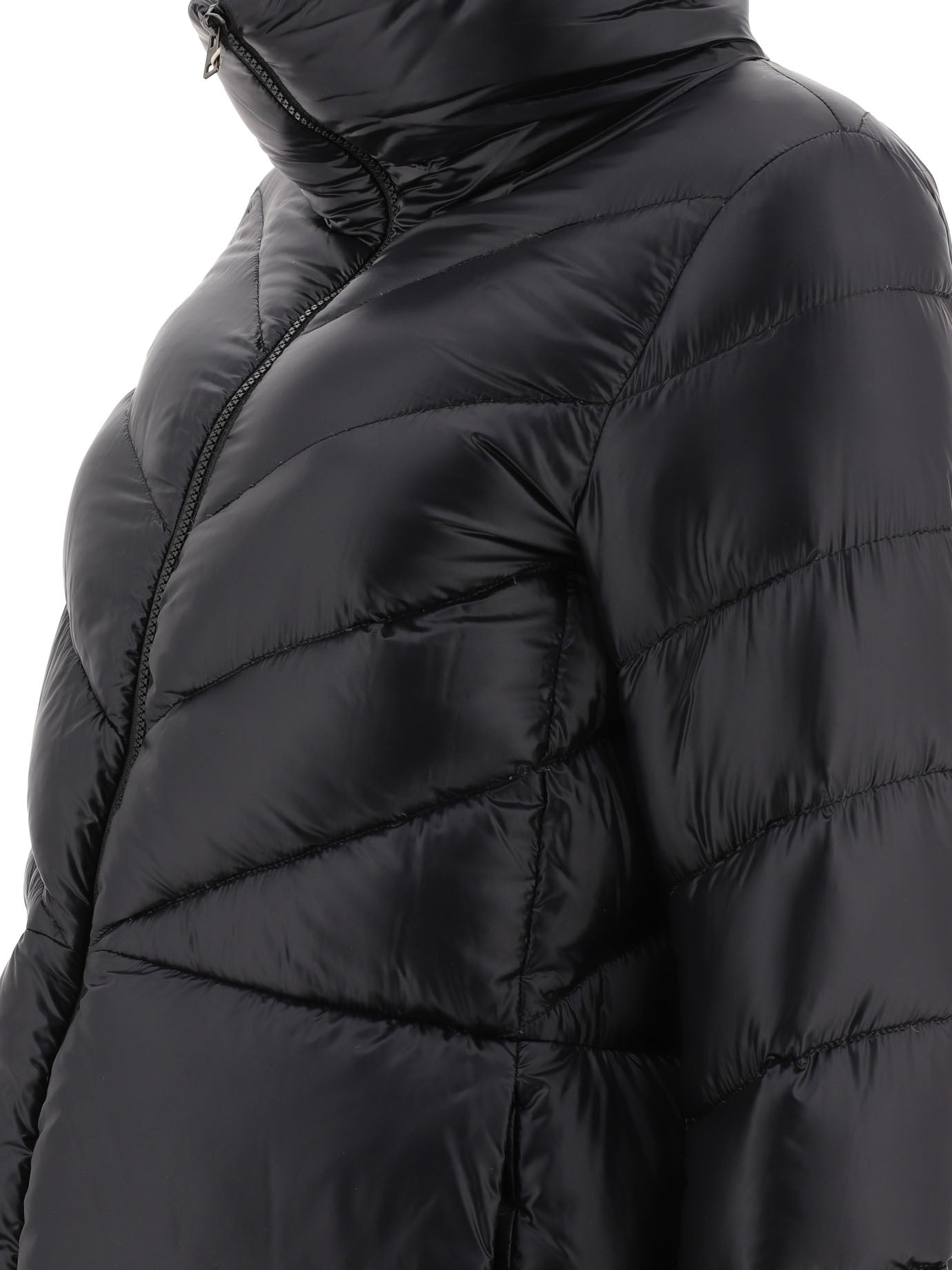 Black HERNO "CHEVRON" DOWN COAT