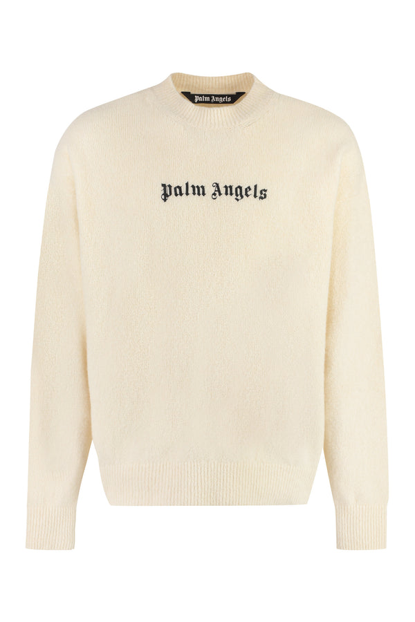 panna PALM ANGELS LOGO CREW-NECK SWEATER (PMHE054F23KNI0040110 ...