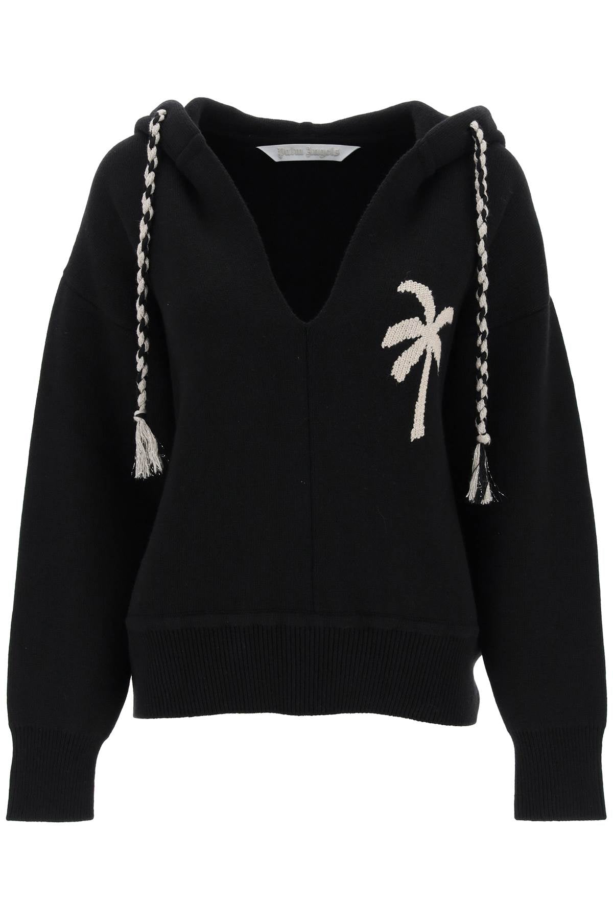 1010 PALM ANGELS  PALM KNITTED HOODIE