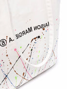 WHITE MAISON MARGIELA MM6 OVERSIZE LOGO TOTE BAG