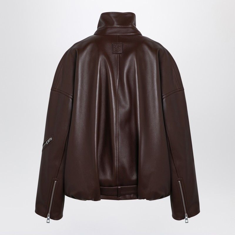 9517 LOEWE  BALLOON BROWN LEATHER JACKET