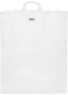 WHITE MAISON MARGIELA MM6 LOGO TOTE BAG