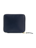 NAVY COMME DES GARÇONS WALLET LUXURY LEATHER ZIP WALLET