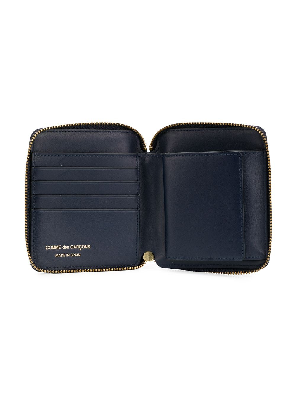 NAVY COMME DES GARÇONS WALLET LUXURY LEATHER ZIP WALLET