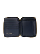 NAVY COMME DES GARÇONS WALLET LUXURY LEATHER ZIP WALLET