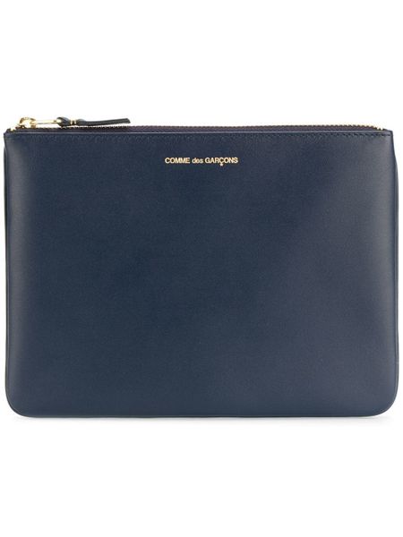 NAVY COMME DES GARÇONS WALLET LEATHER CLASSIC GROUP WALLET