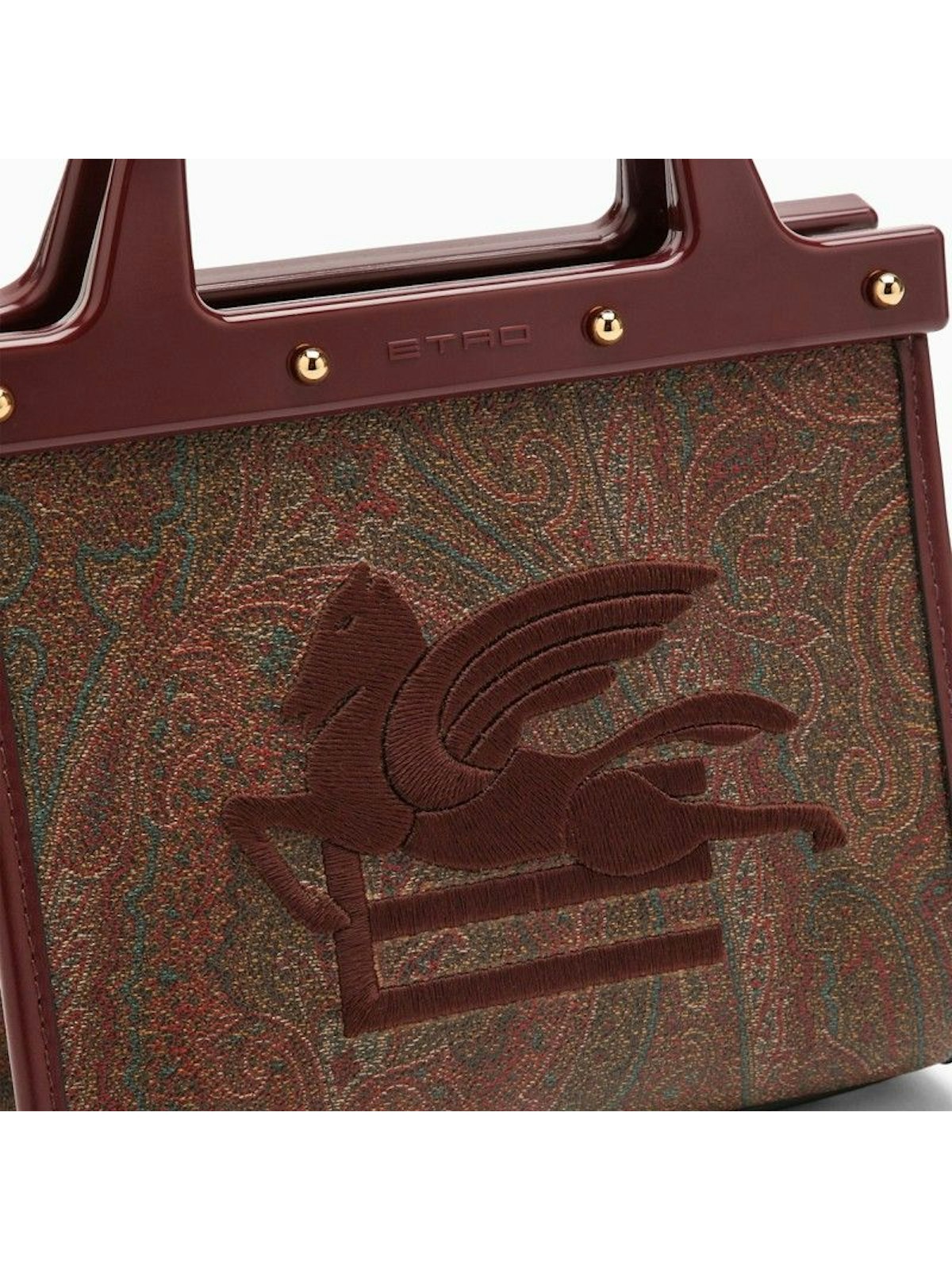 R0369 ETRO  LOVE TROTTER SMALL BURGUNDY BAG WITH JACQUARD PATTERN