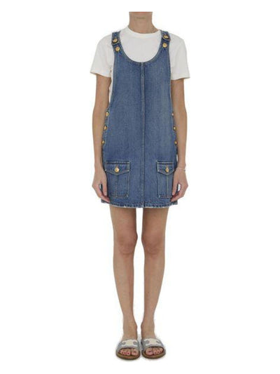 07UW CELINE DENIM MINI DUNGAREE