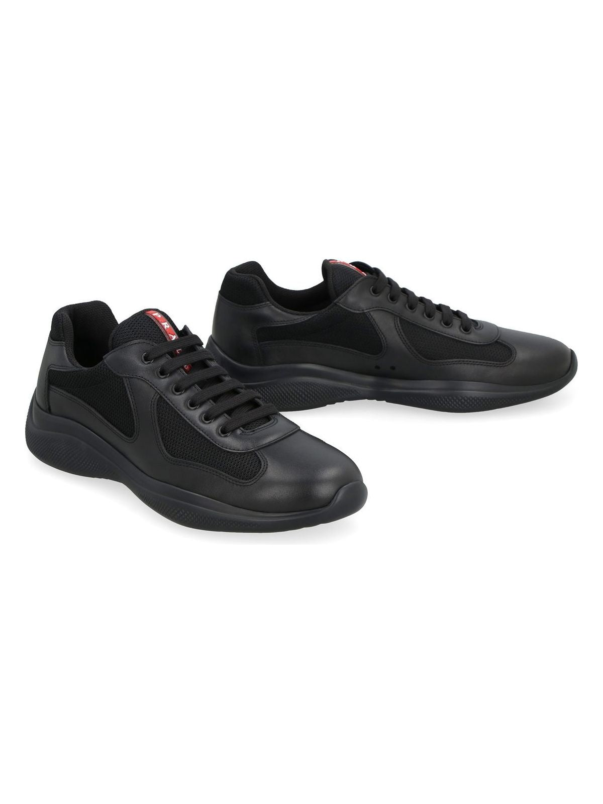 F0002 PRADA LEATHER LACE-UP SNEAKERS