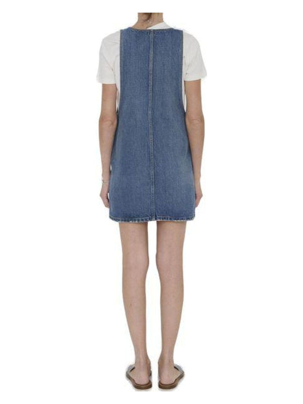 07UW CELINE DENIM MINI DUNGAREE