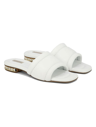 White CASADEI QUILTED NAPPA SANDALS