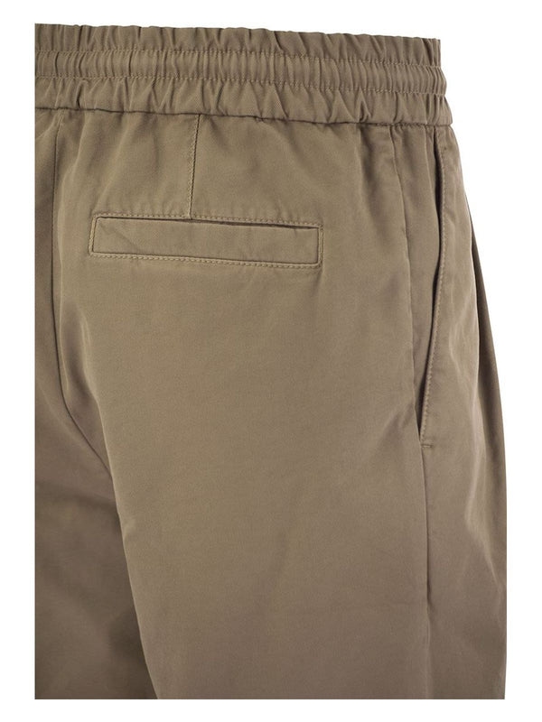 ROPE BRUNELLO CUCINELLI BERMUDA SHORTS IN GARMENT-DYED COTTON GABARDINE ...