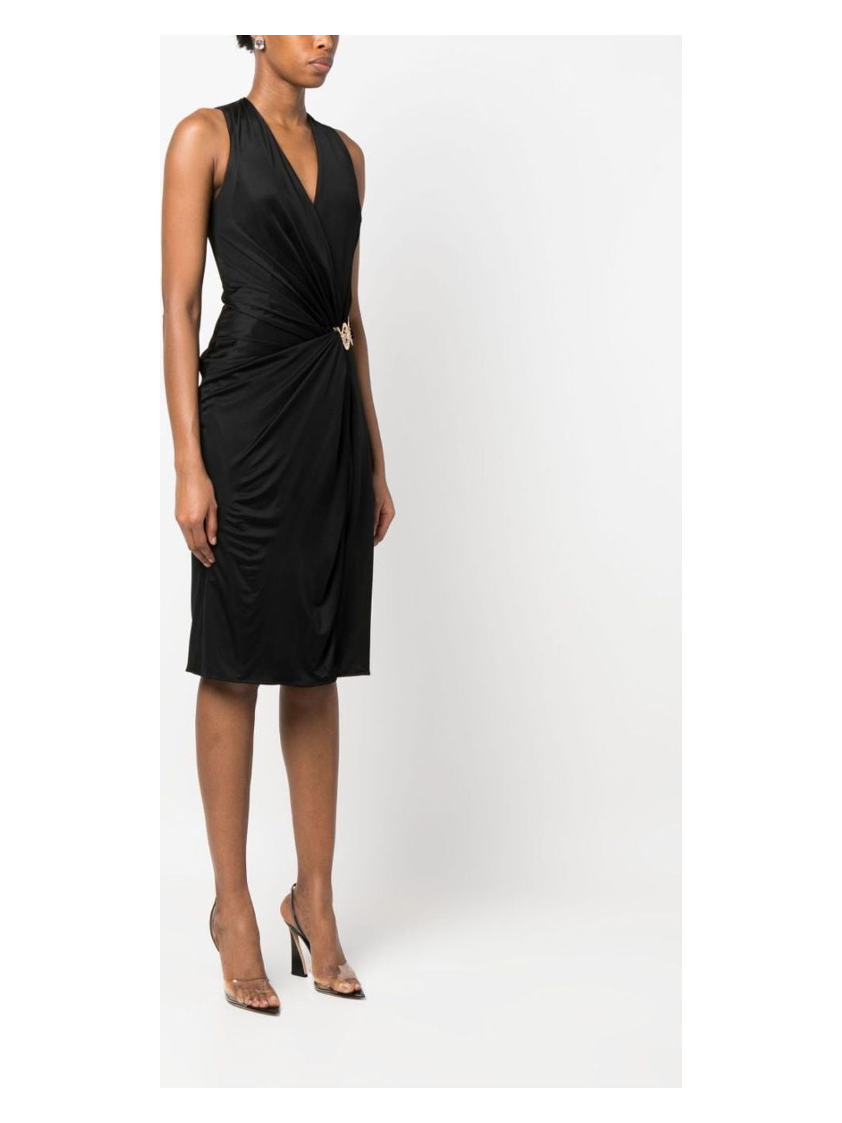 1A005721B000 VERSACE SHORT JERSEY DRAPED DRESS