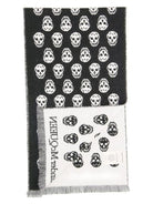 1078 ALEXANDER MCQUEEN REVERSIBLE RAFFIA SKULL SCARF