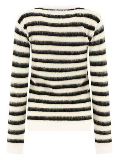 White MARNI STRIPED MOHAIR SWEATER