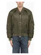 3360 ALEXANDER MCQUEEN  CONVERTIBLE KHAKI NYLON BOMBER JACKET