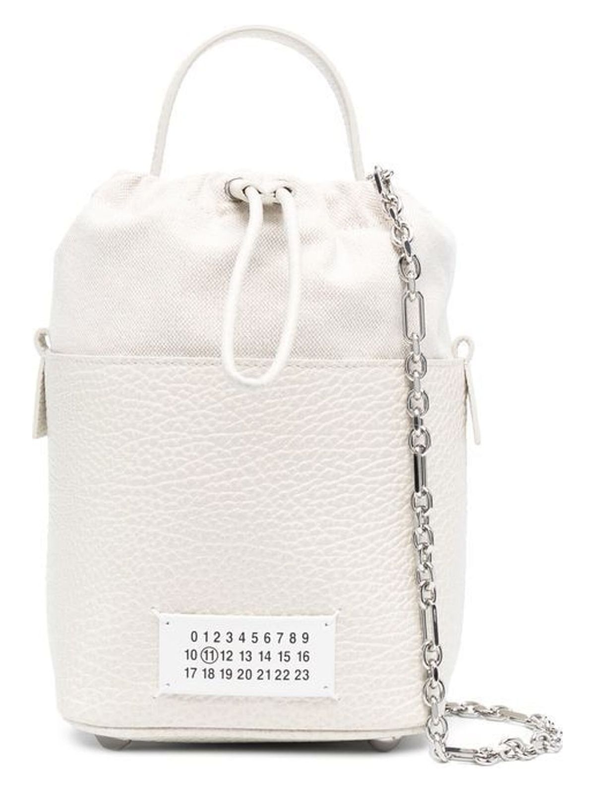 H9677 MAISON MARGIELA  GREIGE BUCKET BAG BY 5AC IN LEATHER AND CANVAS