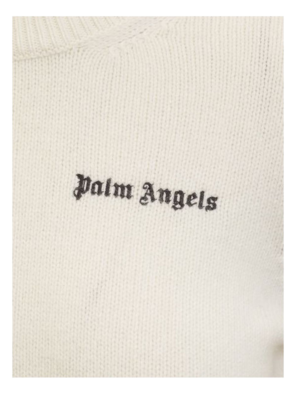 0410 PALM ANGELS  CROPPED SWEATER WITH LOGO EMBROIDERY
