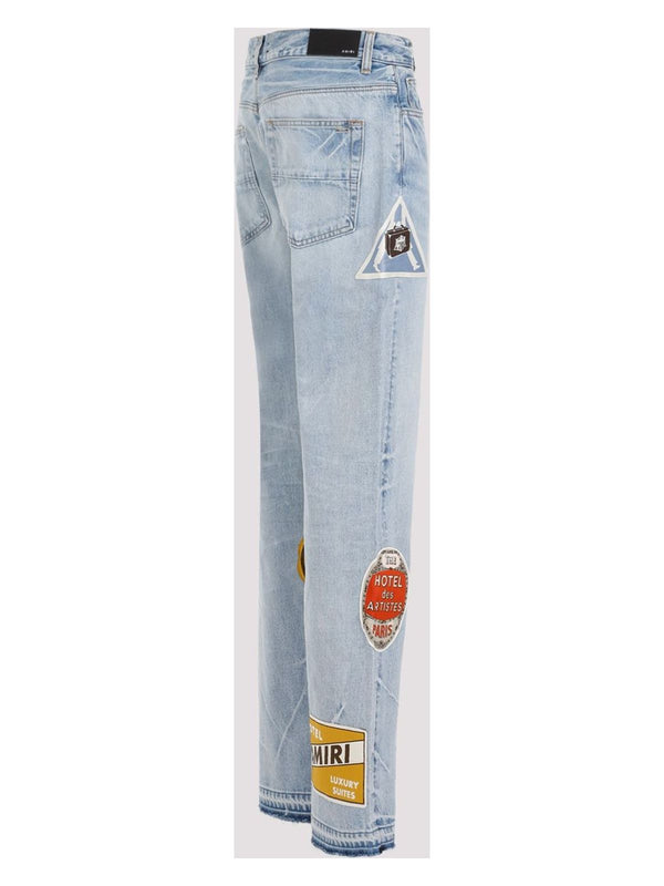 PERFECT AMIRI TRAVEL PATCH STRAIGHT JEANS