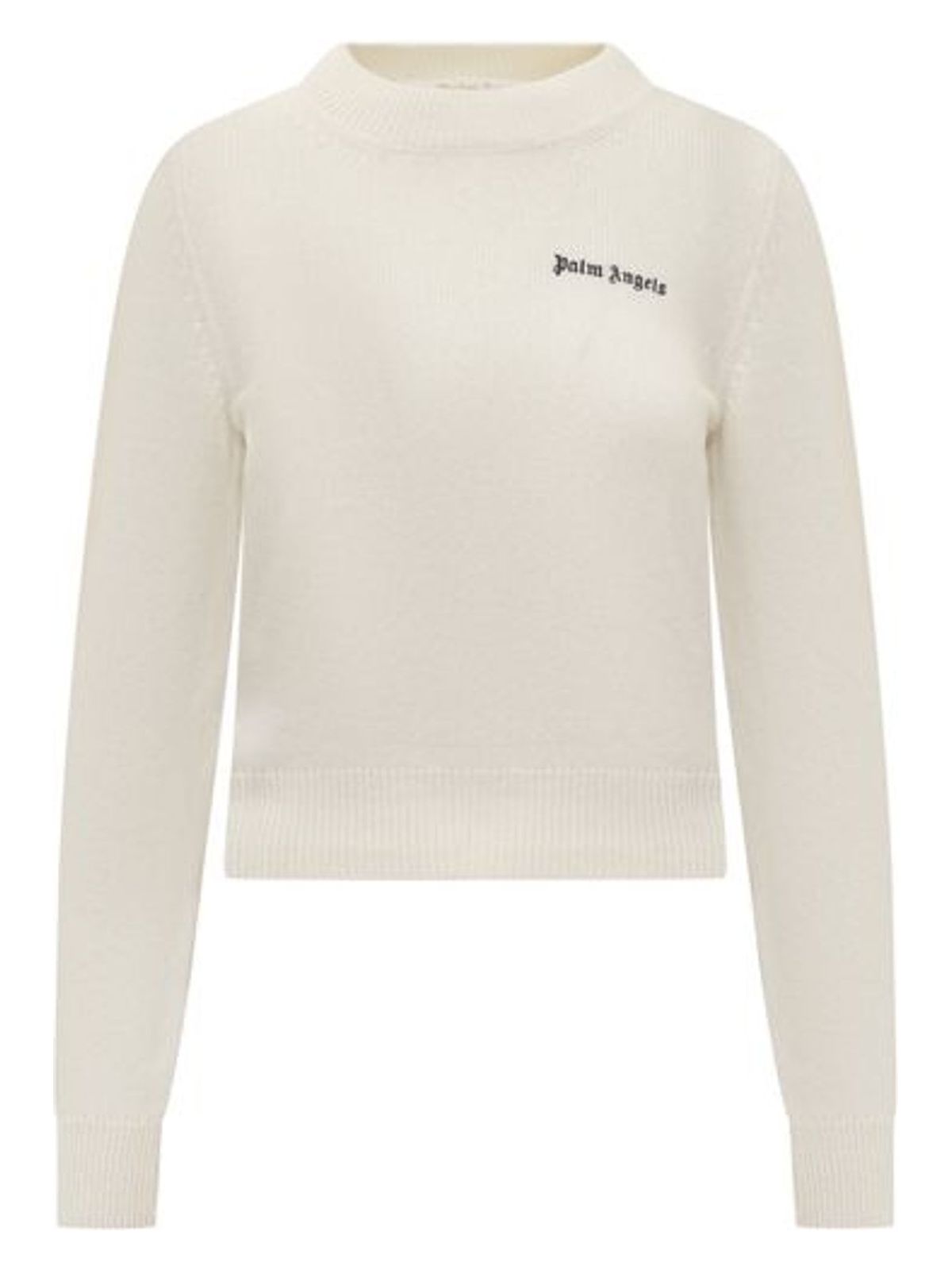 0410 PALM ANGELS  CROPPED SWEATER WITH LOGO EMBROIDERY