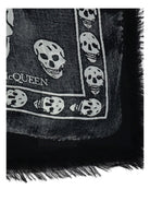 Black ALEXANDER MCQUEEN "SKULL TROMPE L'OEIL" SCARF