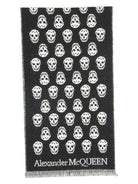 1078 ALEXANDER MCQUEEN REVERSIBLE RAFFIA SKULL SCARF