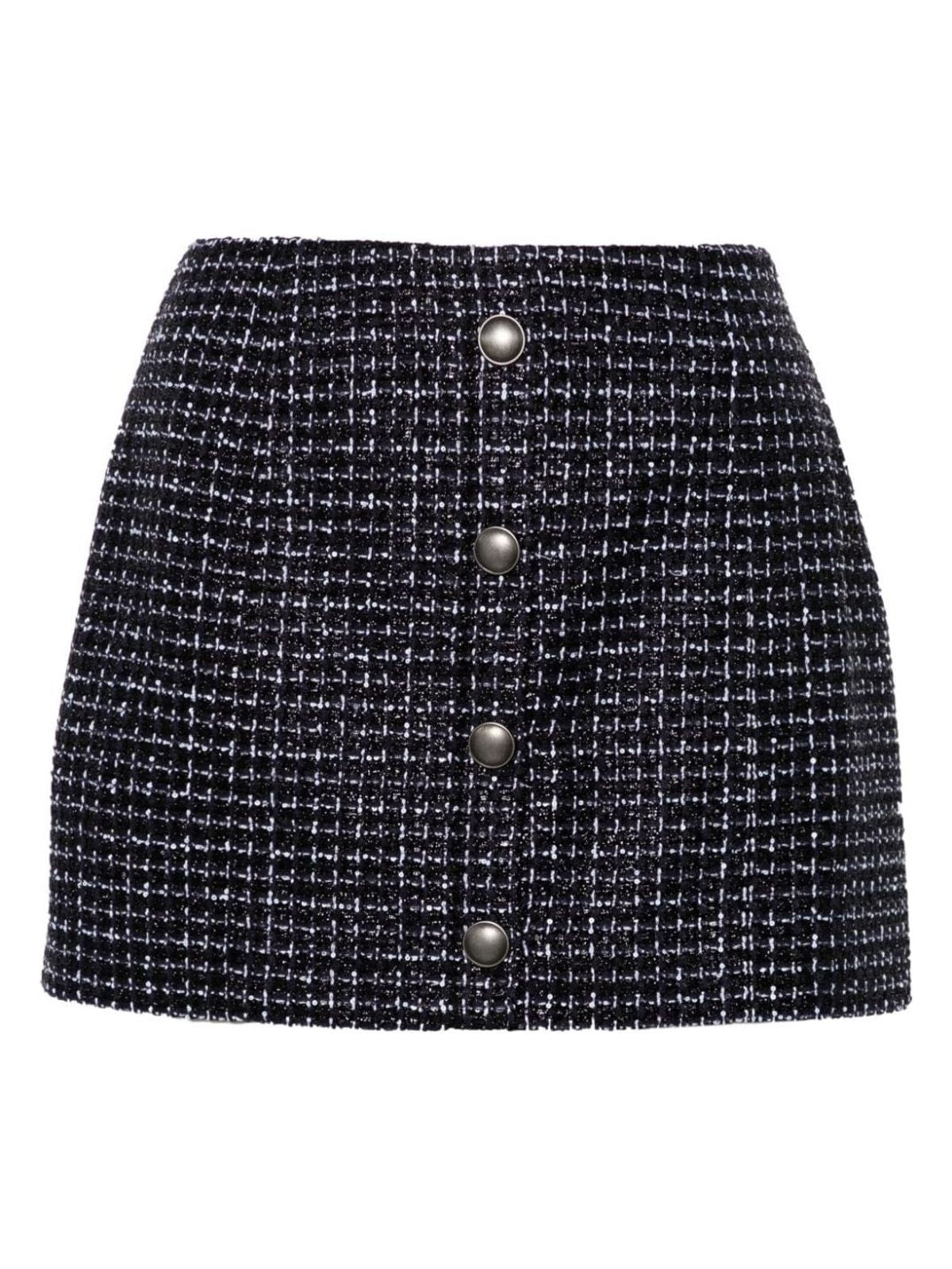 F42501844 ALESSANDRA RICH SEQUIN CHECKED TWEED MINI SKIRT