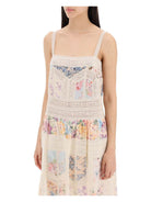 SPLI ZIMMERMANN FLORAL DRESS WITH LACE TRIM