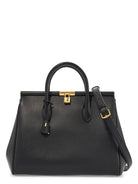 80999 DOLCE & GABBANA BLACK CALFSKIN TOP HANDLE BAG WITH CLASSIC AND STRUCTURED SHOULDER STRAP