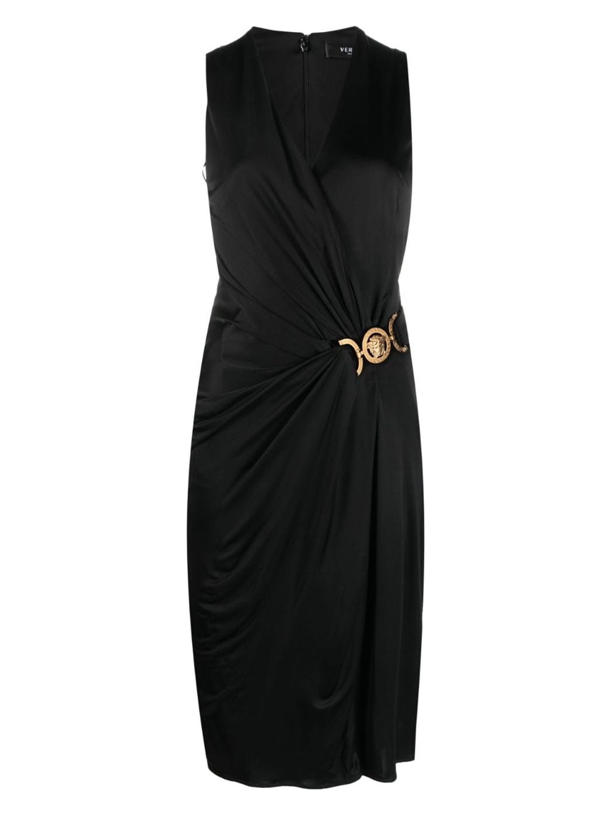 1A005721B000 VERSACE SHORT JERSEY DRAPED DRESS