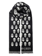 1078 ALEXANDER MCQUEEN REVERSIBLE RAFFIA SKULL SCARF