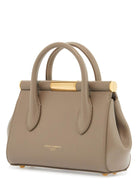 8I399 DOLCE & GABBANA TAUPE LEATHER HANDBAG WITH LOCK