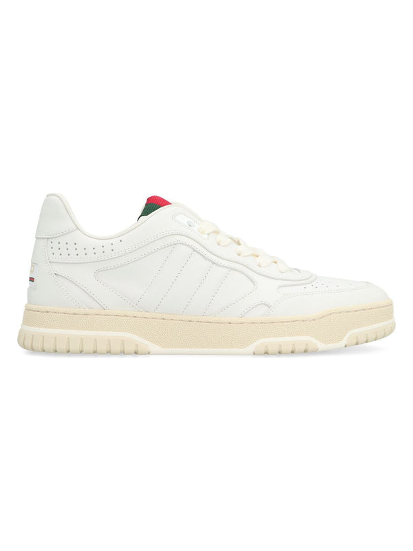 9097 GUCCI RE-WEB LEATHER LOW-TOP SNEAKERS