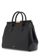 80999 DOLCE & GABBANA BLACK CALFSKIN TOP HANDLE BAG WITH CLASSIC AND STRUCTURED SHOULDER STRAP