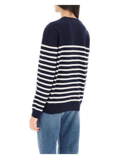 IAK A.P.C.  'PHOEBE' STRIPED CASHMERE AND COTTON SWEATER