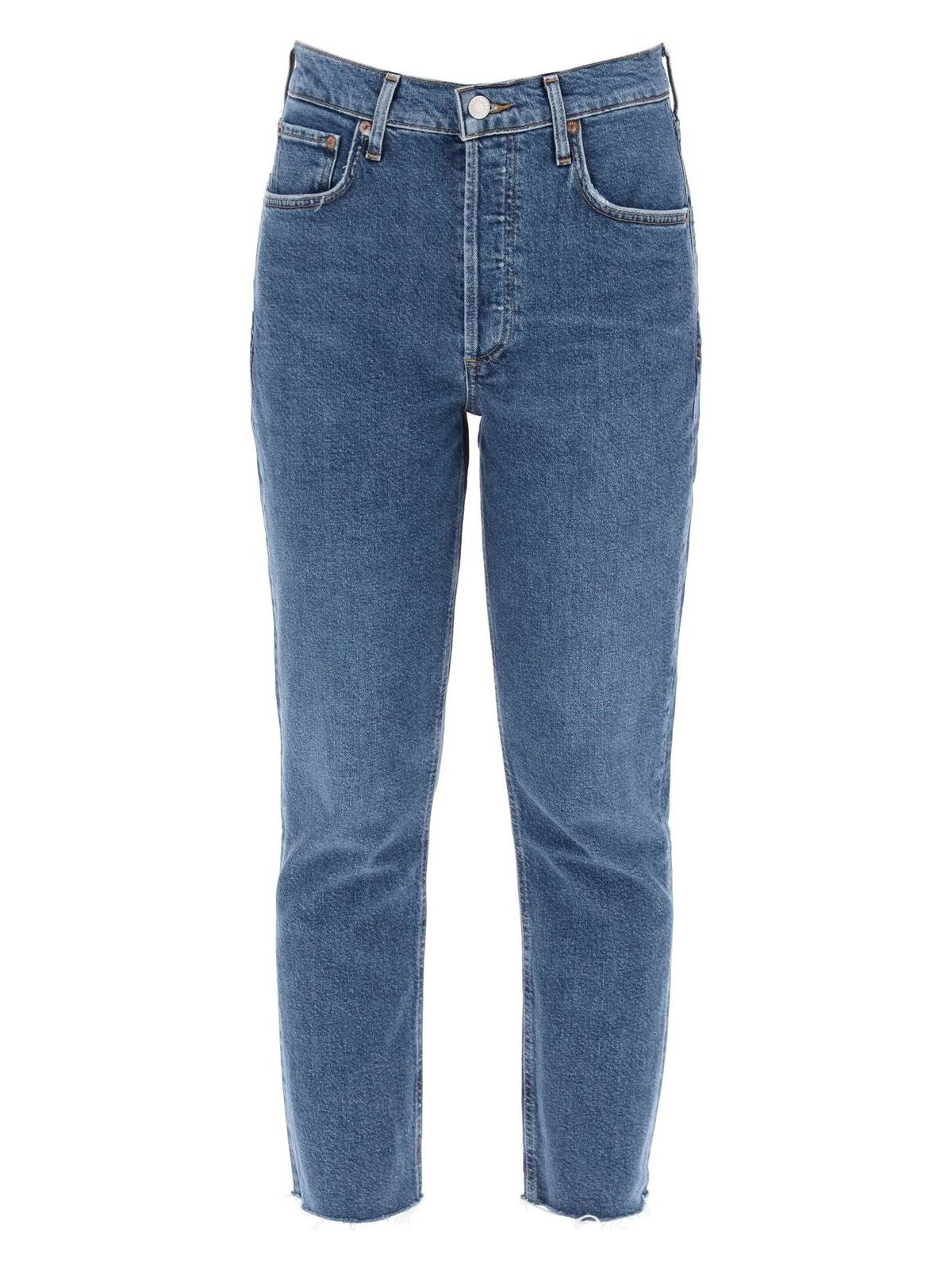 ECAPE AGOLDE  HIGH-WAISTED STRAIGHT CROPPED JEANS IN THE