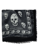 Black ALEXANDER MCQUEEN "SKULL TROMPE L'OEIL" SCARF