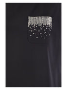 461 PESERICO CREPE DE CHINE TOP WITH SEQUIN POCKET