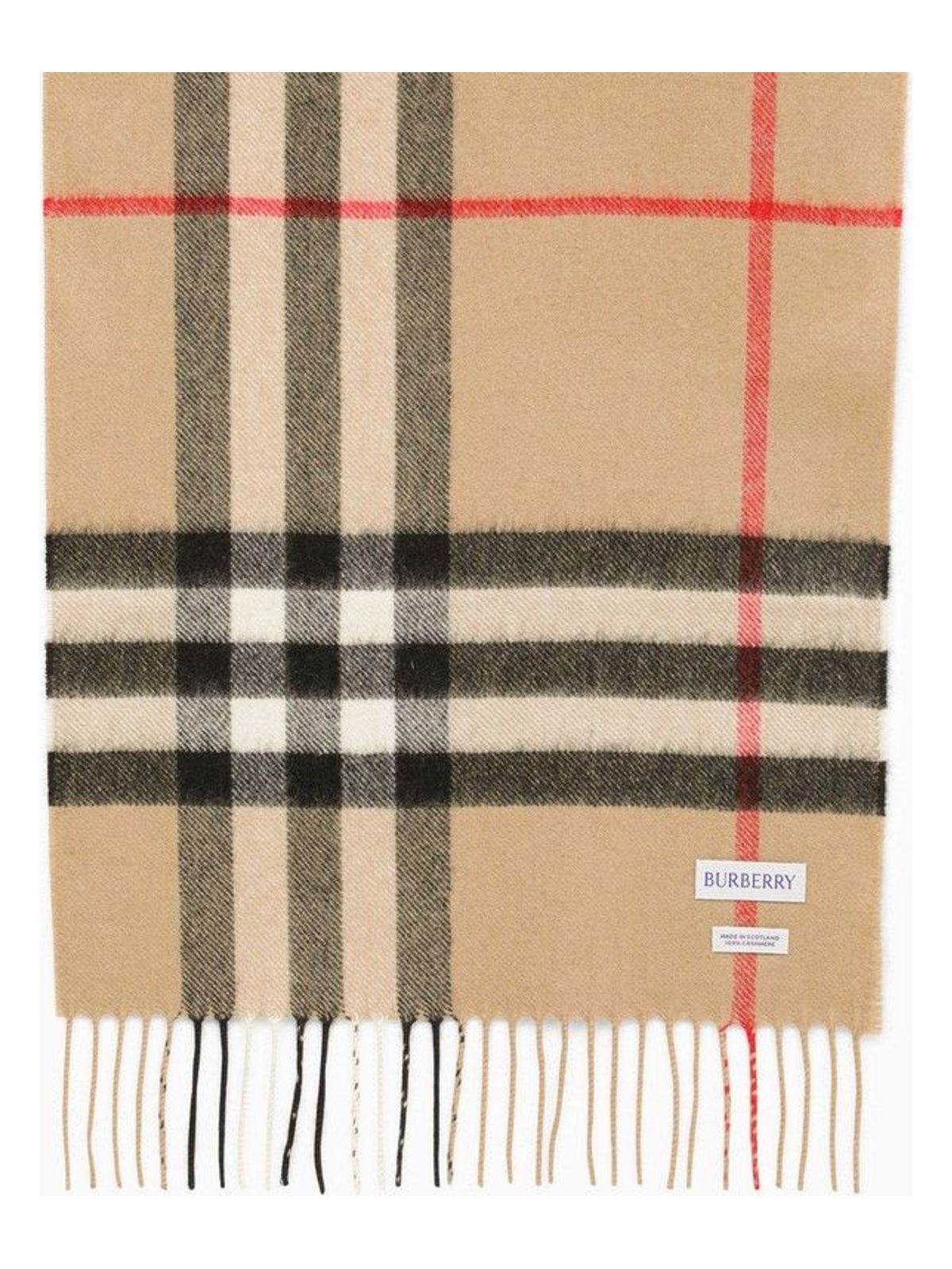 A7026 BURBERRY CASHMERE SCARF WITH CHECK MOTIF