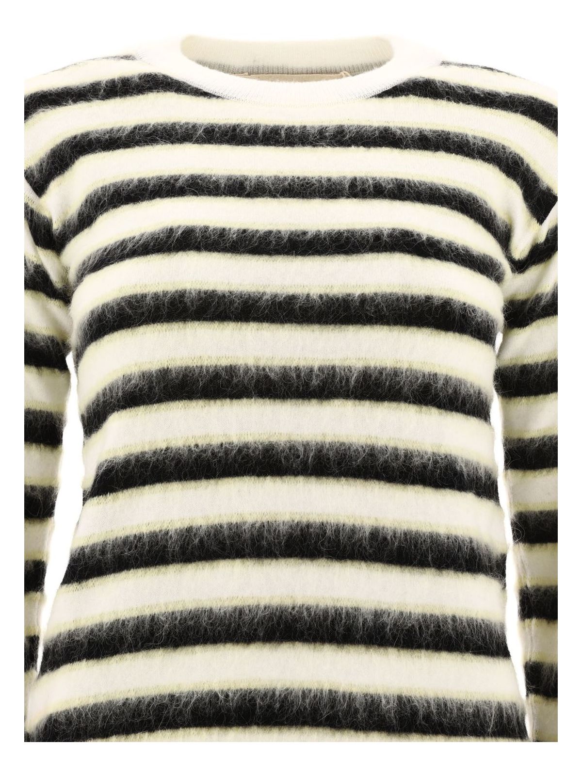 White MARNI STRIPED MOHAIR SWEATER