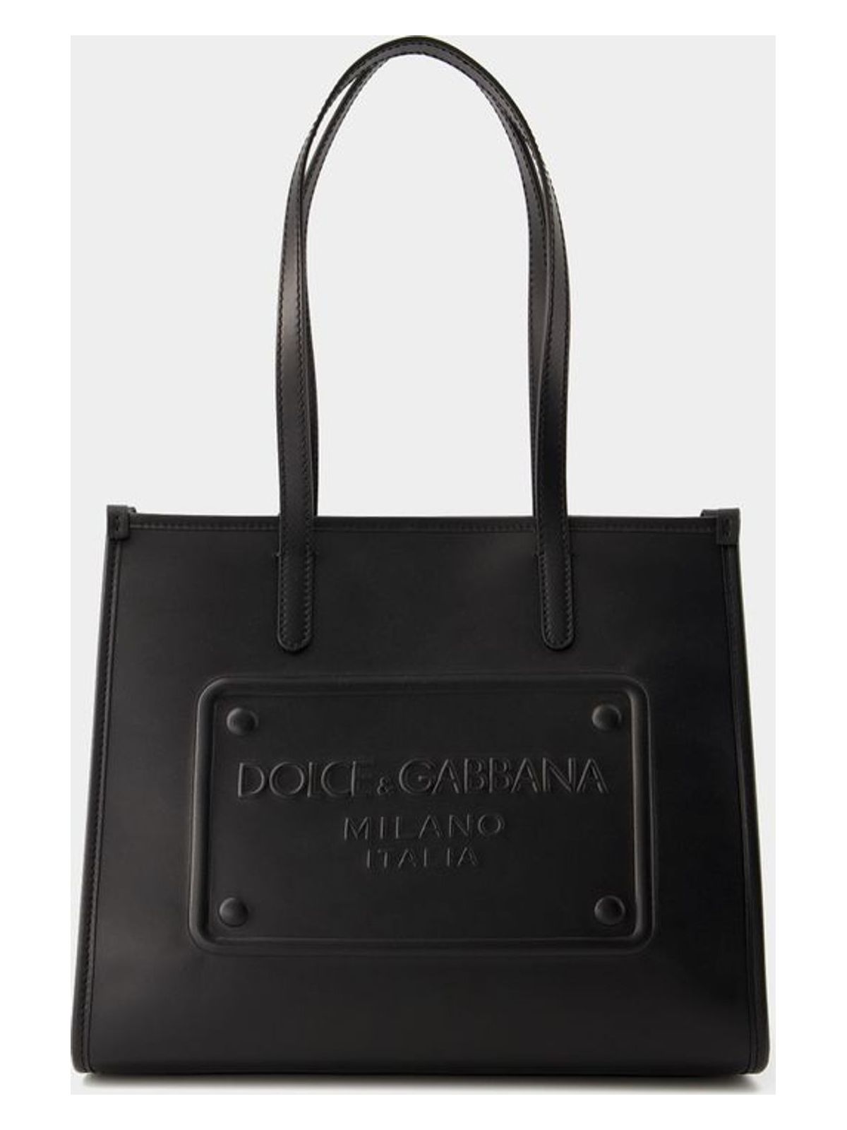 80999 DOLCE & GABBANA EMBOSSED PLAQUE TOTE BAG 