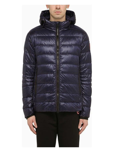 63 CANADA GOOSE  CROFTON HOODY PADDED JACKET IN A BLUE TECHNICAL FABRIC