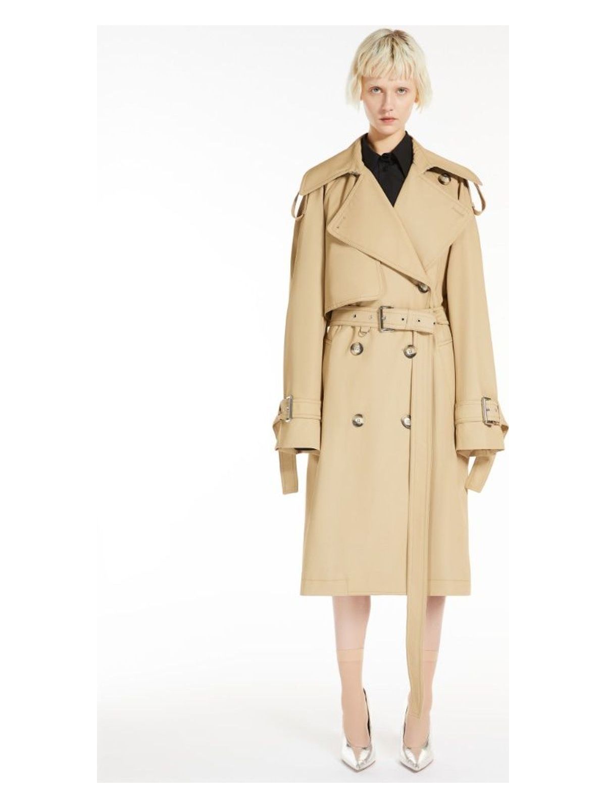 001 MAX MARA SPORTMAX RICAMO RAINCOAT BEIGE