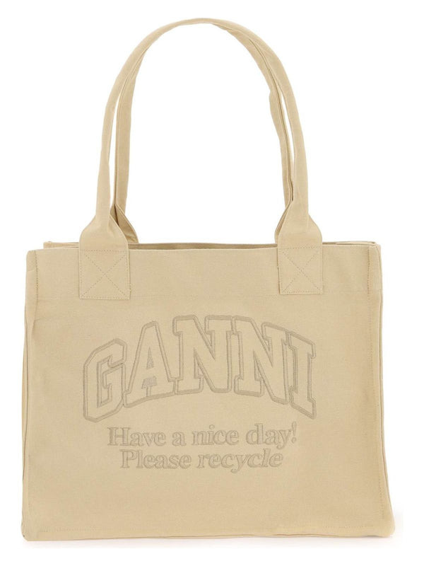482 GANNI  TOTE BAG WITH EMBROIDERY