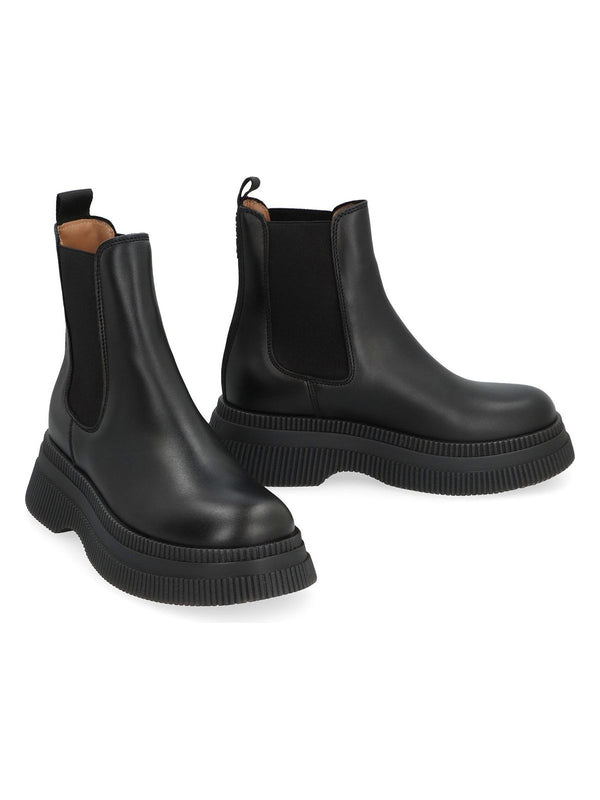 099 GANNI LEATHER CHELSEA BOOTS