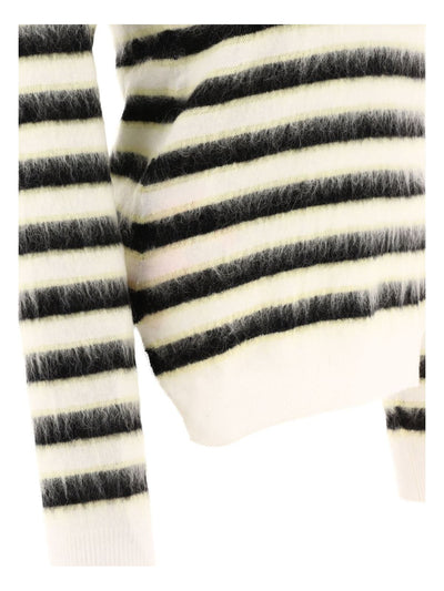 White MARNI STRIPED MOHAIR SWEATER