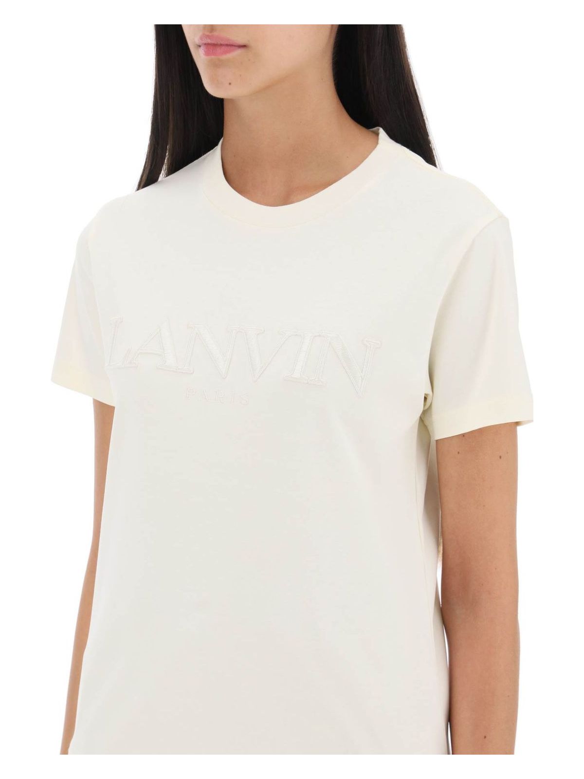021 LANVIN  LOGO EMBROIDERED T-SHIRT